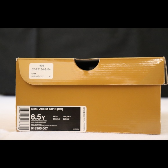 Boys wolf Grey Nike ZOOM KD (GS) - Picture 2 of 5